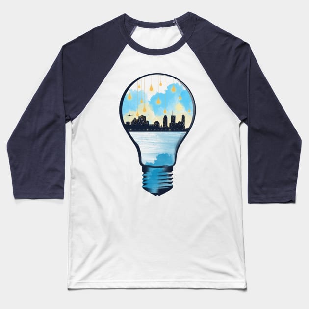 city lights Baseball T-Shirt by bandy